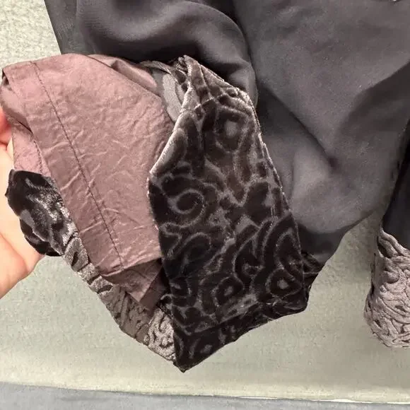 Laetitia Hecht INEPTIE Paris Pants Womens FR 40 US 28x29 Black Silk Velvet - Picture 8 of 10